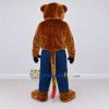 Custom Brown and Blue Cat Mascot Costume Adult Full Body Suit for School Events Custom Brown and Blue Cat Mascot Costume Adult Full Body Suit for School Events