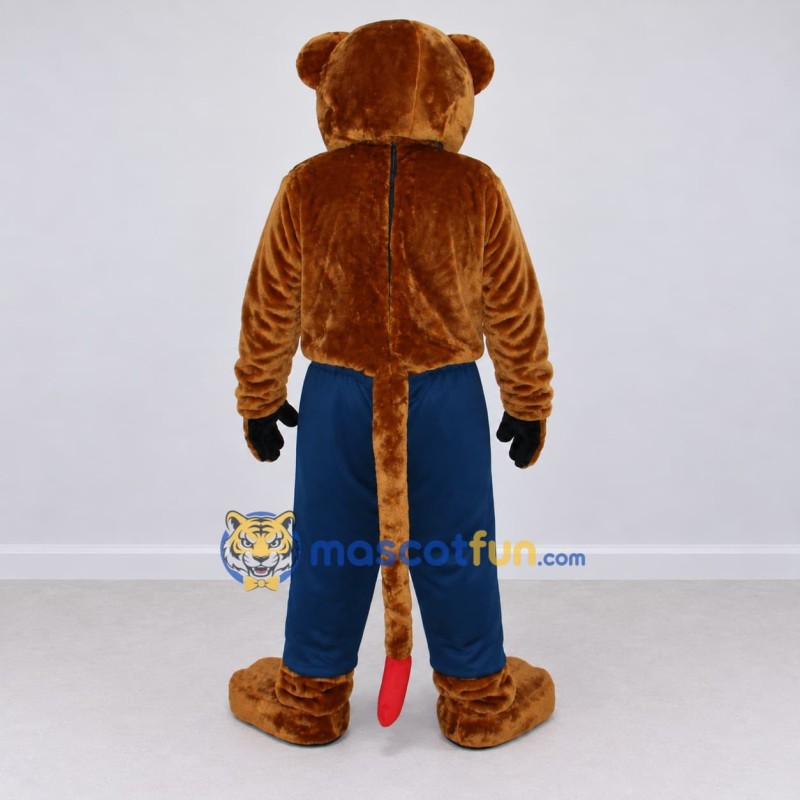 Custom Brown and Blue Cat Mascot Costume Adult Full Body Suit for School Events Custom Brown and Blue Cat Mascot Costume Adult Full Body Suit for School Events