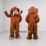 Custom Reddish Brown and White Mammoth Mascot Costume Adult Full Body Suit for Prehistoric Events