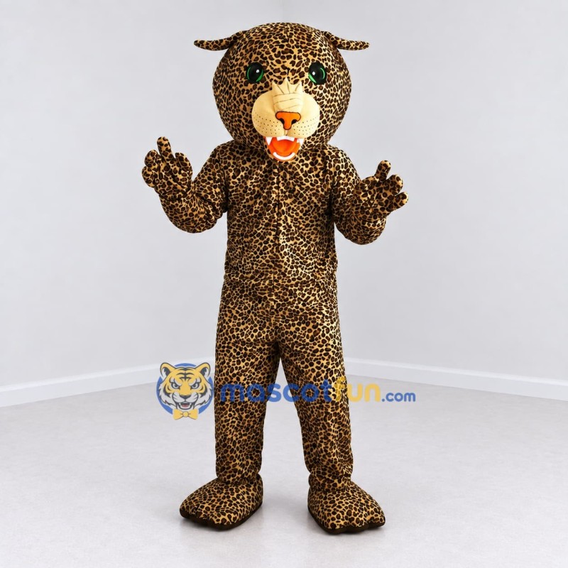 Custom Tan and Black Leopard Mascot Costume Adult Full Body Suit for Wildlife Events Custom Tan and Black Leopard Mascot Costume Adult Full Body Suit for Wildlife Events