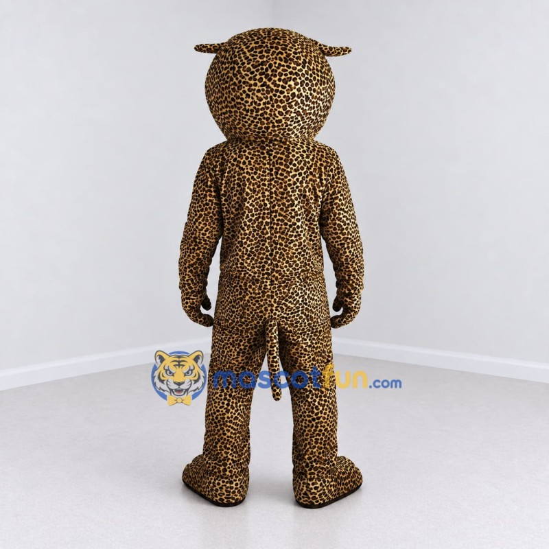 Custom Tan and Black Leopard Mascot Costume Adult Full Body Suit for Wildlife Events Custom Tan and Black Leopard Mascot Costume Adult Full Body Suit for Wildlife Events