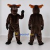 Custom Dark Brown and Orange Bull Mascot Costume Adult Full Body Suit for Farm Events Custom Dark Brown and Orange Bull Mascot Costume Adult Full Body Suit for Farm Events