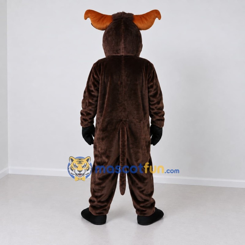 Custom Dark Brown and Orange Bull Mascot Costume Adult Full Body Suit for Farm Events Custom Dark Brown and Orange Bull Mascot Costume Adult Full Body Suit for Farm Events