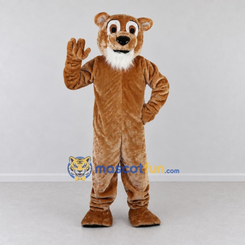 Custom Tan and White Bear Mascot Costume Adult Full Body Suit for Children's Events Custom Tan and White Bear Mascot Costume Adult Full Body Suit for Children's Events