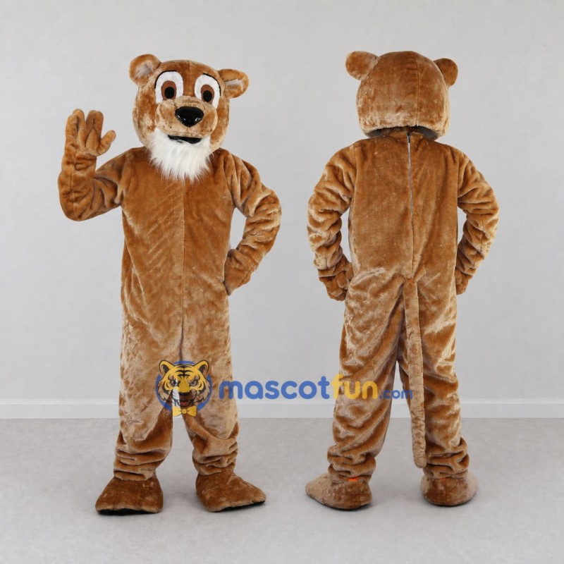 Custom Tan and White Bear Mascot Costume Adult Full Body Suit for Children's Events Custom Tan and White Bear Mascot Costume Adult Full Body Suit for Children's Events