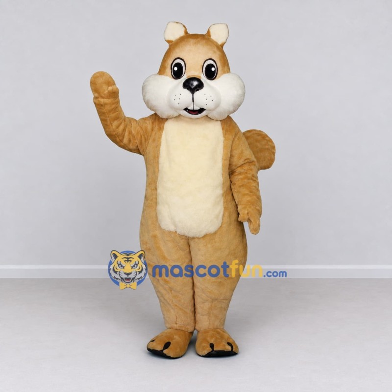 Custom Tan and White Squirrel Mascot Costume Adult Full Body Suit for Woodland Events Custom Tan and White Squirrel Mascot Costume Adult Full Body Suit for Woodland Events