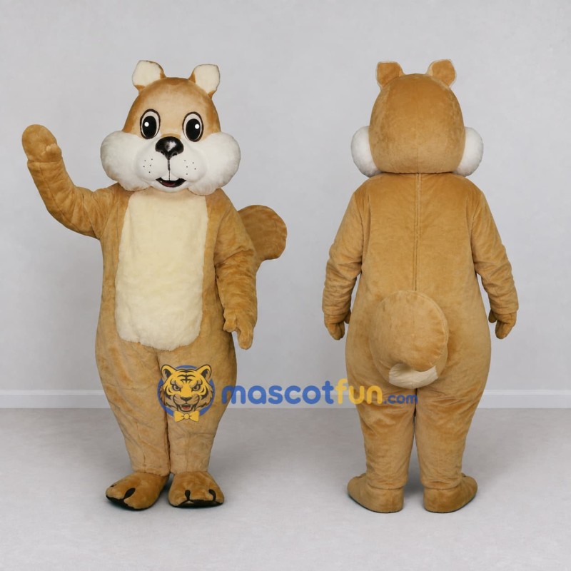 Custom Tan and White Squirrel Mascot Costume Adult Full Body Suit for Woodland Events Custom Tan and White Squirrel Mascot Costume Adult Full Body Suit for Woodland Events
