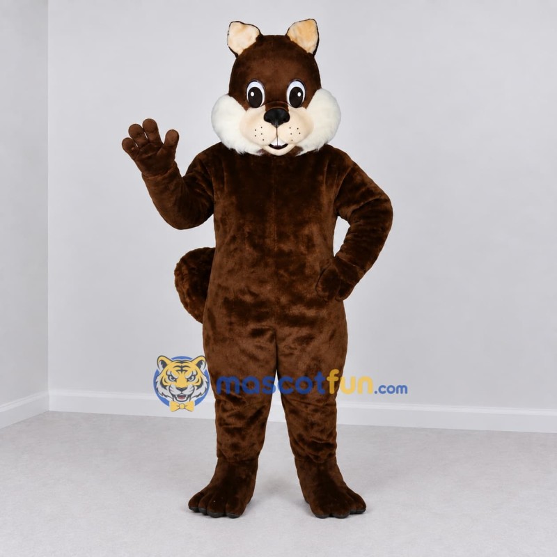 Custom Dark Brown and White Squirrel Mascot Costume Adult Full Body Suit for Woodland Events