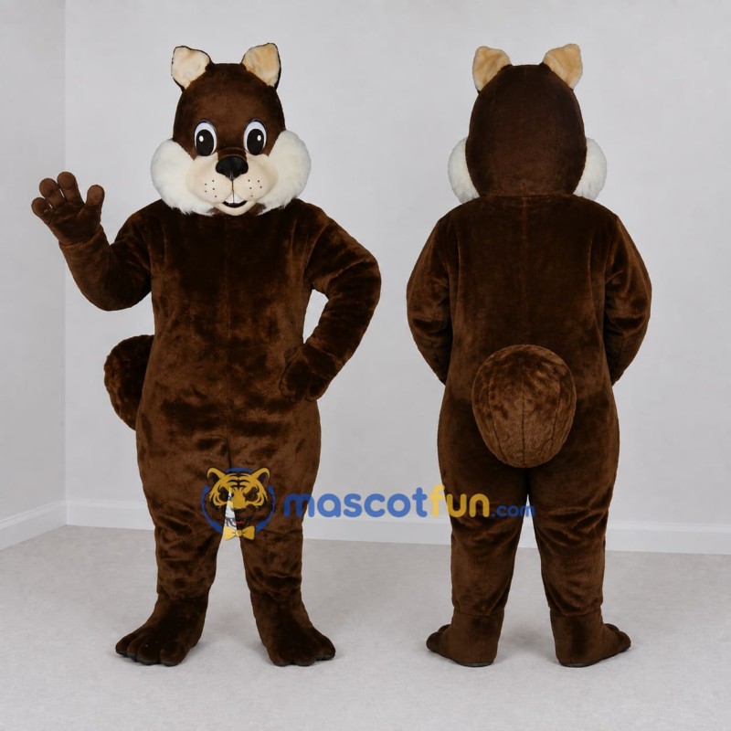 Custom Dark Brown and White Squirrel Mascot Costume Adult Full Body Suit for Woodland Events