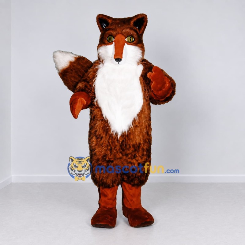 Custom Reddish Brown and White Fox Mascot Costume Adult Full Body Suit for Woodland Events Custom Reddish Brown and White Fox Mascot Costume Adult Full Body Suit for Woodland Events