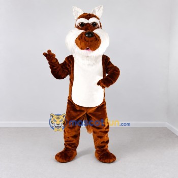 Custom Brown and White Wolf Mascot Costume Adult Full Body Suit for Sports Events Custom Brown and White Wolf Mascot Costume Adult Full Body Suit for Sports Events