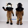 Custom Brown Black and White Bull Mascot Costume Adult Full Body Suit for Farm Events