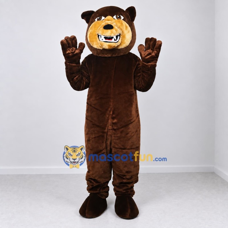 Custom Dark Brown and Tan Bear Mascot Costume Adult Full Body Suit for Sports Events Custom Dark Brown and Tan Bear Mascot Costume Adult Full Body Suit for Sports Events