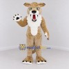 Custom Tan and White Cougar Mascot Costume Adult Full Body Suit for Sports Events