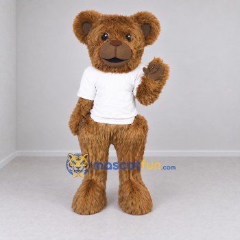 Custom Brown and White Bear Mascot Costume Adult Full Body Suit for School Events