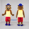 Custom Brown Yellow and Red Rodent Mascot Costume Adult Full Body Suit for Sports Events