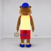 Custom Brown Yellow and Red Rodent Mascot Costume Adult Full Body Suit for Sports Events