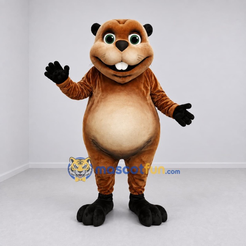 Custom Brown and Tan Hamster Mascot Costume Adult Full Body Suit for Children's Events Custom Brown and Tan Hamster Mascot Costume Adult Full Body Suit for Children's Events