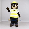 Custom Brown Yellow and Black Safety Patrol Bear Mascot Costume Adult Full Body Suit for Road Safety Events Custom Brown Yellow and Black Safety Patrol Bear Mascot Costume Adult Full Body Suit for Road Safety Events