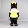 Custom Brown Yellow and Black Safety Patrol Bear Mascot Costume Adult Full Body Suit for Road Safety Events Custom Brown Yellow and Black Safety Patrol Bear Mascot Costume Adult Full Body Suit for Road Safety Events