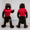 Custom Dark Brown and Red Beaver Mascot Costume Adult Full Body Suit for School Events Custom Dark Brown and Red Beaver Mascot Costume Adult Full Body Suit for School Events