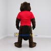 Custom Dark Brown and Red Beaver Mascot Costume Adult Full Body Suit for School Events Custom Dark Brown and Red Beaver Mascot Costume Adult Full Body Suit for School Events
