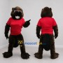 Custom Dark Brown and Red Beaver Mascot Costume Adult Full Body Suit for School Events