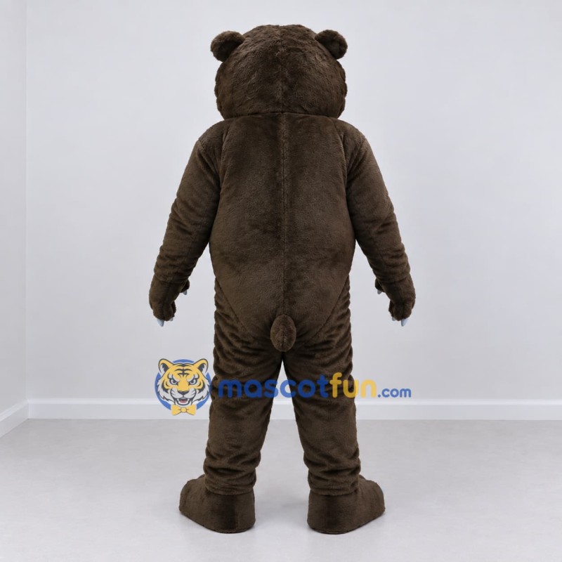 Custom Dark Brown and Cream Bear Mascot Costume Adult Full Body Suit for Sports Events