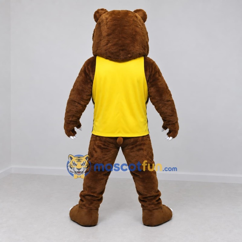 Custom Brown and Yellow Bear Mascot Costume Adult Full Body Suit for Sports Events Custom Brown and Yellow Bear Mascot Costume Adult Full Body Suit for Sports Events