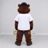 Custom Brown White and Black Bear Mascot Costume Adult Full Body Suit for School Events