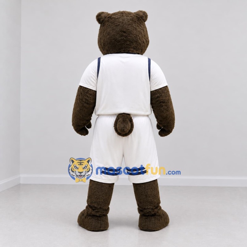 Custom Brown and White Bear Mascot Costume Adult Full Body Suit for Sports Events Custom Brown and White Bear Mascot Costume Adult Full Body Suit for Sports Events