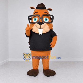 Custom Orange Brown and Black Beaver Mascot Costume Adult Full Body Suit for School Events