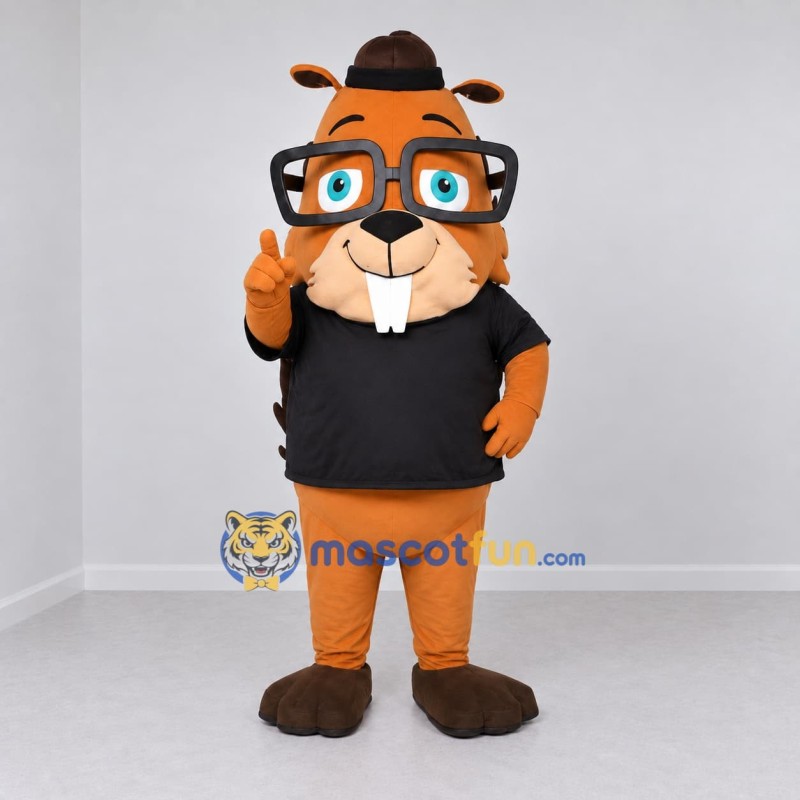 Custom Orange Brown and Black Beaver Mascot Costume Adult Full Body Suit for School Events Custom Orange Brown and Black Beaver Mascot Costume Adult Full Body Suit for School Events
