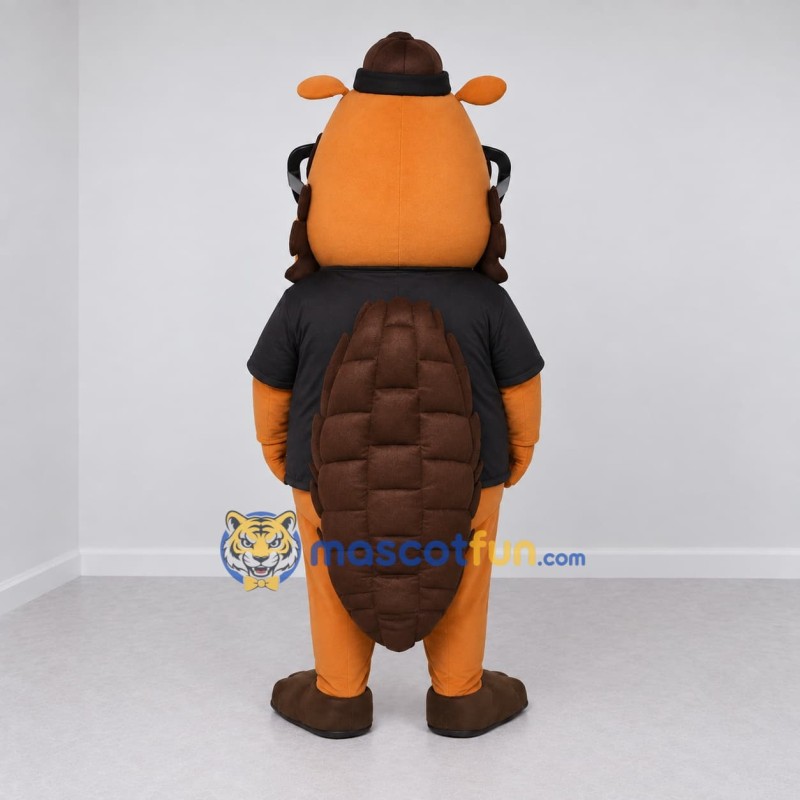 Custom Orange Brown and Black Beaver Mascot Costume Adult Full Body Suit for School Events Custom Orange Brown and Black Beaver Mascot Costume Adult Full Body Suit for School Events