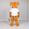 Custom Orange Brown and White Dog Mascot Costume Adult Full Body Suit for School Events Custom Orange Brown and White Dog Mascot Costume Adult Full Body Suit for School Events