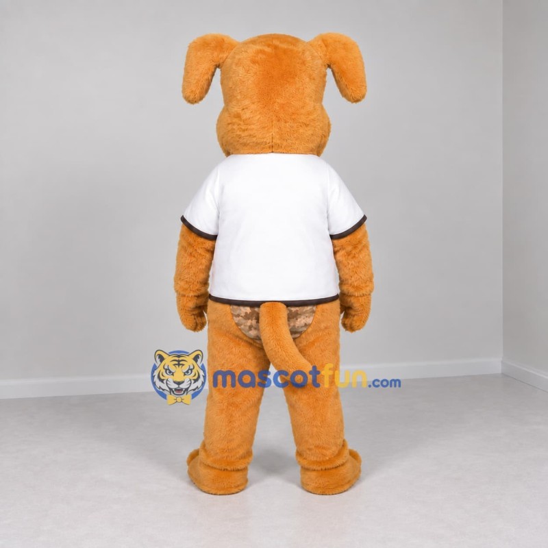 Custom Orange Brown and White Dog Mascot Costume Adult Full Body Suit for School Events Custom Orange Brown and White Dog Mascot Costume Adult Full Body Suit for School Events