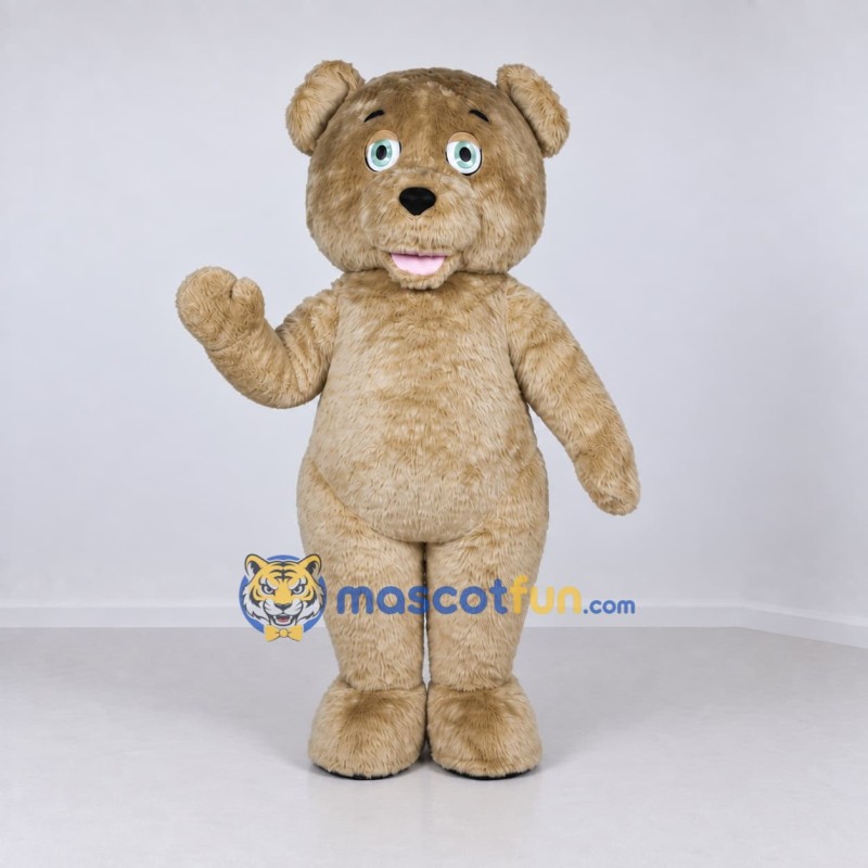 Custom Taupe Teddy Bear Mascot Costume Adult Full Body Suit for Children's Events Custom Taupe Teddy Bear Mascot Costume Adult Full Body Suit for Children's Events