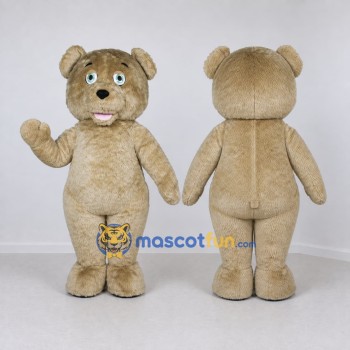 Custom Taupe Teddy Bear Mascot Costume Adult Full Body Suit for Children's Events