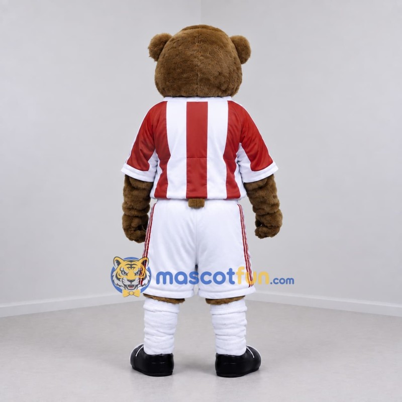 Custom Brown Red and White Bear Mascot Costume Adult Full Body Suit for Sports Events Custom Brown Red and White Bear Mascot Costume Adult Full Body Suit for Sports Events