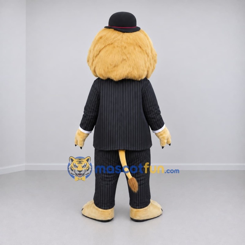 Custom Golden Tan and Black Tuxedo Lion Mascot Costume Adult Full Body Suit for Themed Events Custom Golden Tan and Black Tuxedo Lion Mascot Costume Adult Full Body Suit for Themed Events