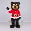 Custom Black and Red Christmas Bear Mascot Costume Adult Full Body Suit for Christmas Events Custom Black and Red Christmas Bear Mascot Costume Adult Full Body Suit for Christmas Events