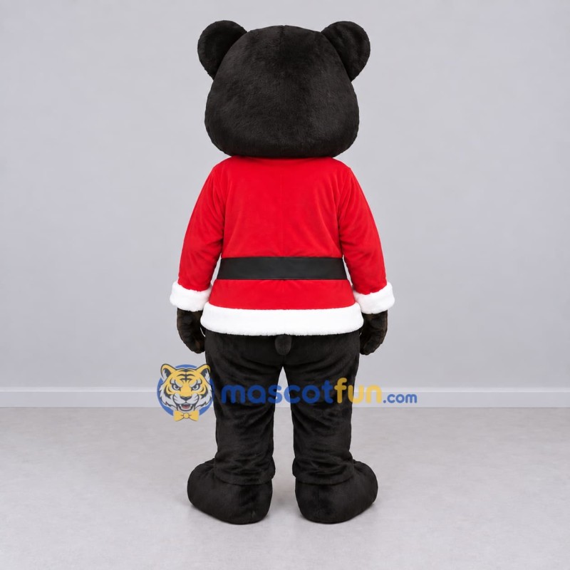 Custom Black and Red Christmas Bear Mascot Costume Adult Full Body Suit for Christmas Events Custom Black and Red Christmas Bear Mascot Costume Adult Full Body Suit for Christmas Events