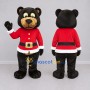 Custom Black and Red Christmas Bear Mascot Costume Adult Full Body Suit for Christmas Events