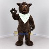Custom Dark Brown and Green Bear Mascot Costume Adult Full Body Suit for Outdoor Events