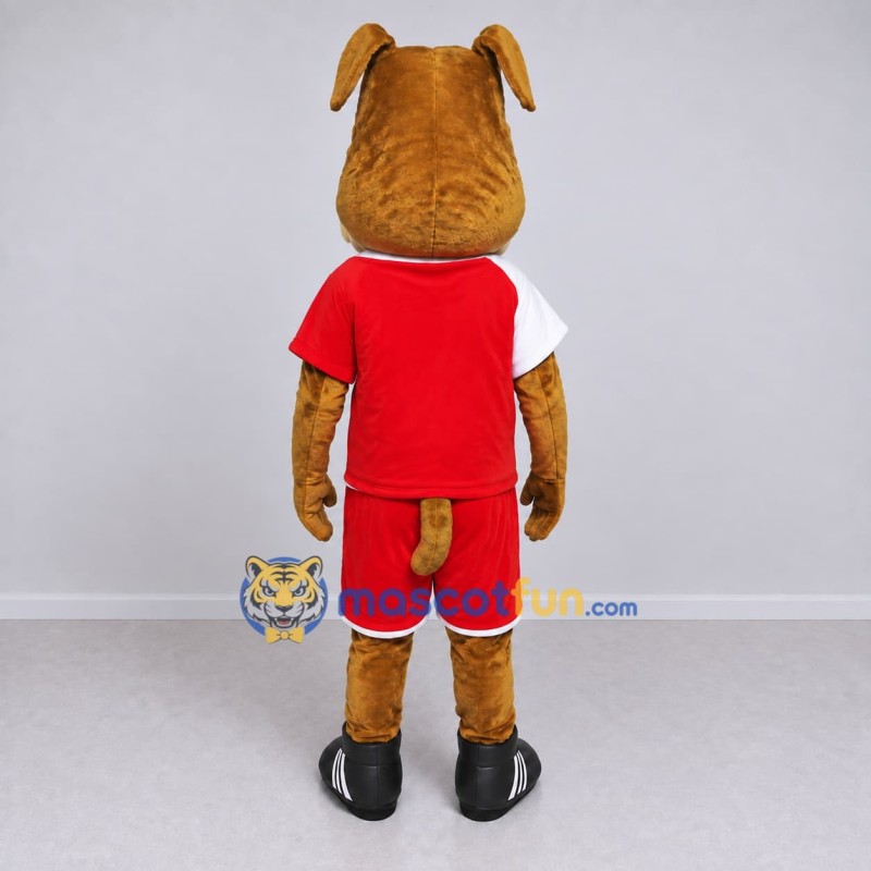 Custom Brown Red and White Dog Mascot Costume Adult Full Body Suit for Sports Events
