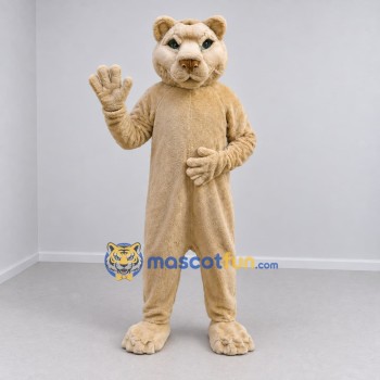 Custom Cream Cougar Mascot Costume Adult Full Body Suit for Wildlife Events