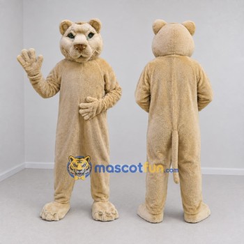 Custom Cream Cougar Mascot Costume Adult Full Body Suit for Wildlife Events