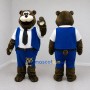 Custom Brown Blue and White Bear Mascot Costume Adult Full Body Suit for Themed Events