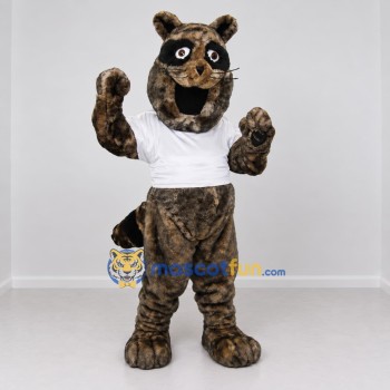 Custom Gray Brown Black and White Raccoon Mascot Costume Adult Full Body Suit for School Events Custom Gray Brown Black and White Raccoon Mascot Costume Adult Full Body Suit for School Events