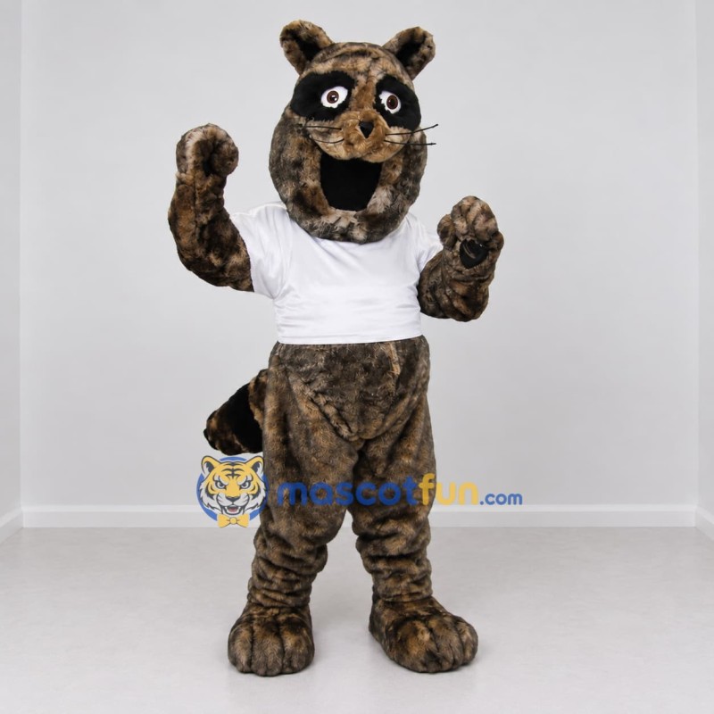 Custom Gray Brown Black and White Raccoon Mascot Costume Adult Full Body Suit for School Events Custom Gray Brown Black and White Raccoon Mascot Costume Adult Full Body Suit for School Events